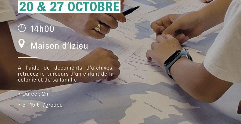Atelier d'investigation ludique « Parcours des familles » à la Maison d'Izieu, près de Belley