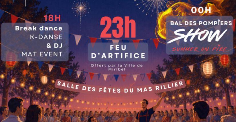 13 juillet à Miribel 2026 : feu d'artifice et bal en famille