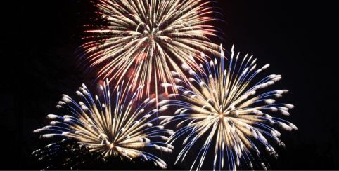 Feu d'artifice du 14 juillet à Nantua en famille
