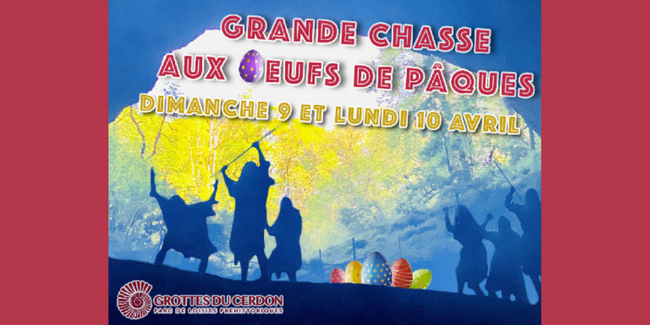 Grande chasse aux œufs de Pâques en famille aux Grottes du Cerdon, Labalme