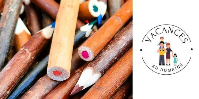 Confection d’un crayon de couleur en osier, atelier créatif parent-enfant, Domaine des Saveurs - Les Planons, Bourg-en-Bresse