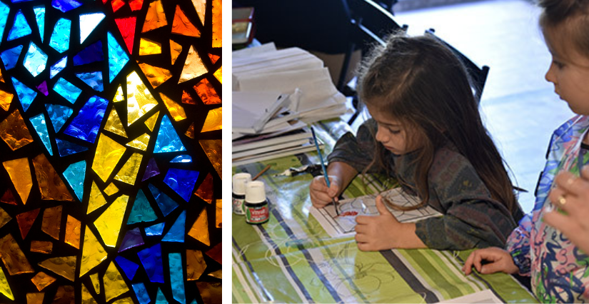 Atelier vitrail pour les enfants à l'Abbaye d'Ambronay