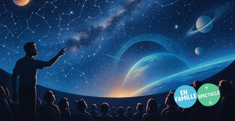 Panorama du ciel nocturne – Nouvelle séance immersive en famille à l'Observatoire de la Lèbe, près de Belley