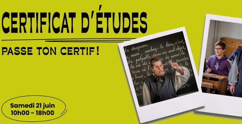 Examen certificat d'études en famille au musée du Revermont, près de Bourg-en-Bresse