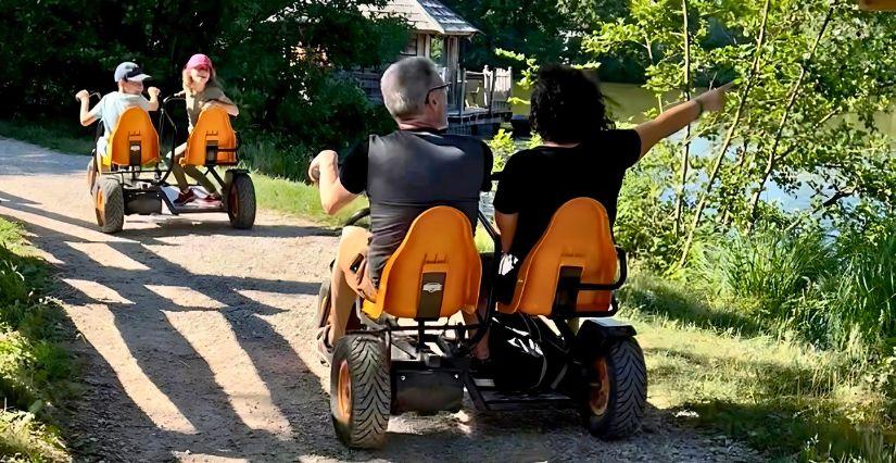 Balades en famille en VTT, Rosalie et Duo Bike au Domaine de la Dombes – Été 2025
