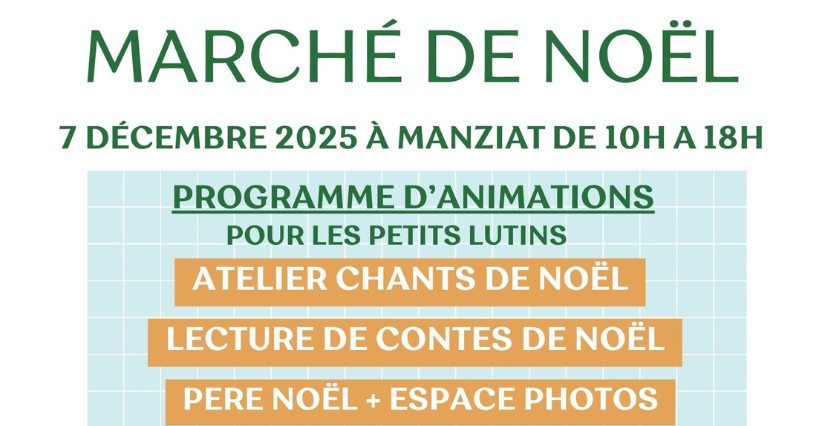 Marché de Noël familial à Manziat, entre Pont-de-Vaux et Mâcon