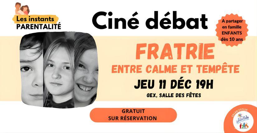 Fratrie… entre calme et tempête, ciné débat en famille à Gex avec le CSC Les Libellules
