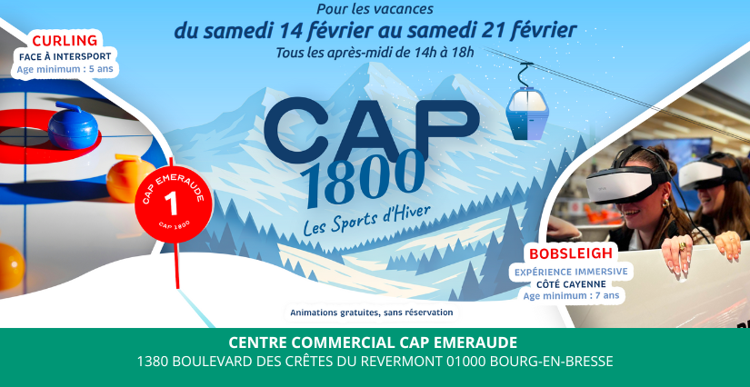 Cap 1800 : animations sports d'hiver en famille au Centre Commercial Cap Emeraude - Bourg-en-Bresse