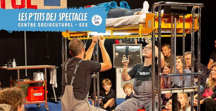 P'tit déj Spectacle Le garage à Papa, théâtre en famille dans le pauys de Gex avec le CSC Les Libellules