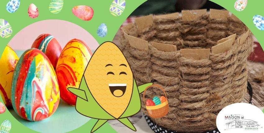Atelier Pâques 2026 "Œufs marbrés et Panier tressé" à l'Ecomusée maison de Pays en Bresse 