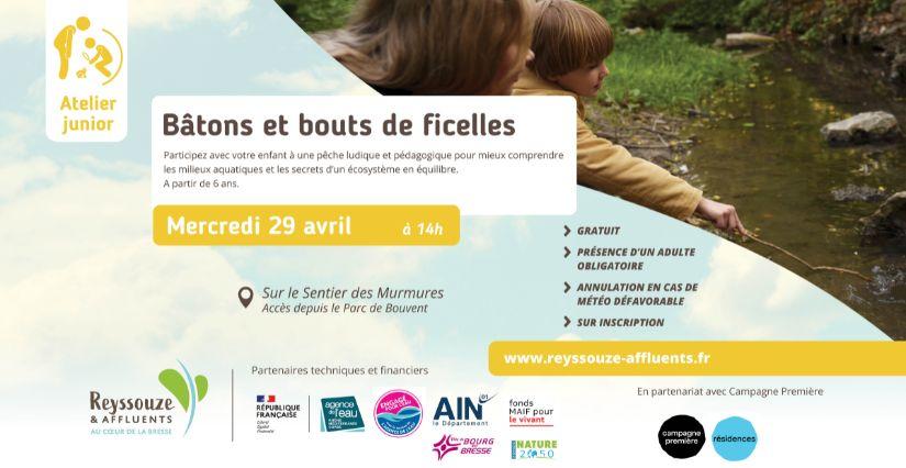 Atelier créatif enfant "Bâtons et bouts de ficelles" avec Reyssouze et Affluents - Bourg-en-Bresse
