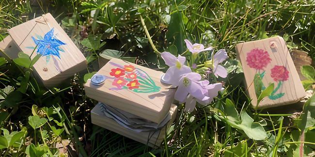 Atelier enfant "Fabrique ta presse à fleurs" à la Ferme de la Forêt de Courtes 